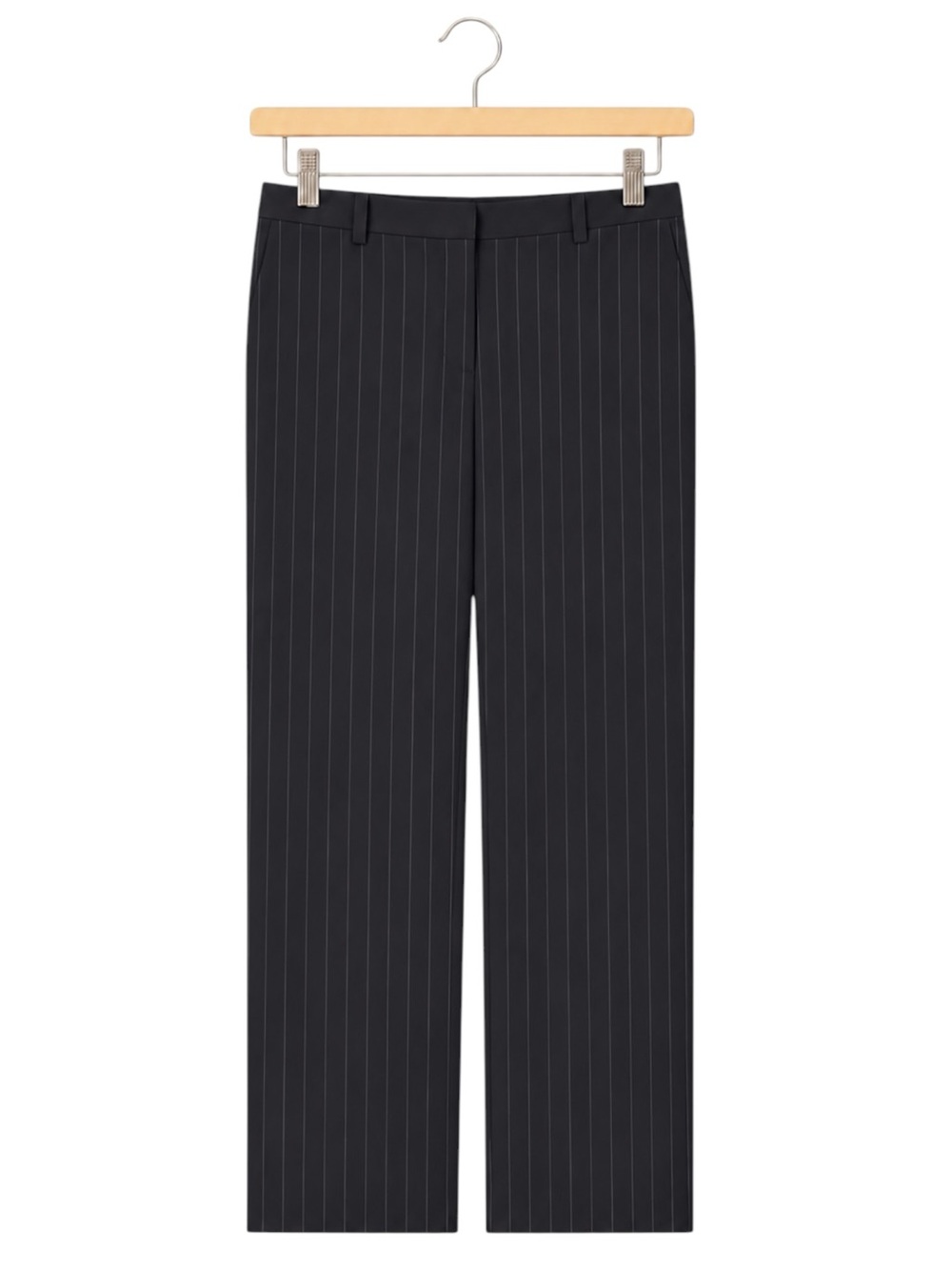 Ann Taylor Black Pinstripe Wool Blend Career Dress Pants Size 8